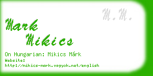 mark mikics business card