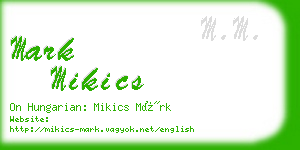 mark mikics business card